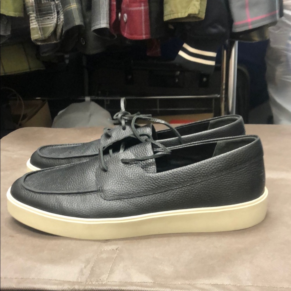 Vince “Todd” Black Leather Deck Shoes - Picture 2 of 6